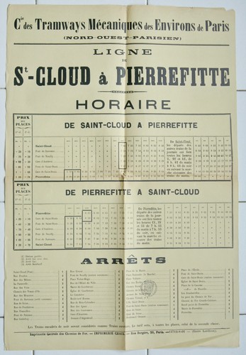 Affiche ancienne horaires - affiche,