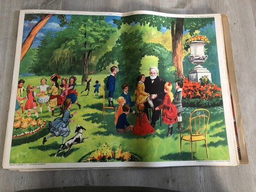 Ancienne affiche carte ecole - affiche,