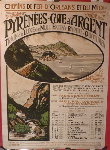 Affiche ancienne chemin fer - affiche,